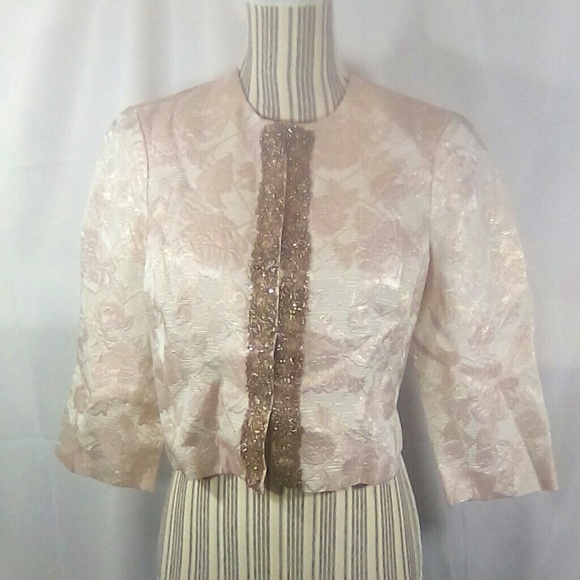Wendy Hil Jackets & Blazers - Wendy Hil Pink & Gold Short Formal Jacket Sz 6